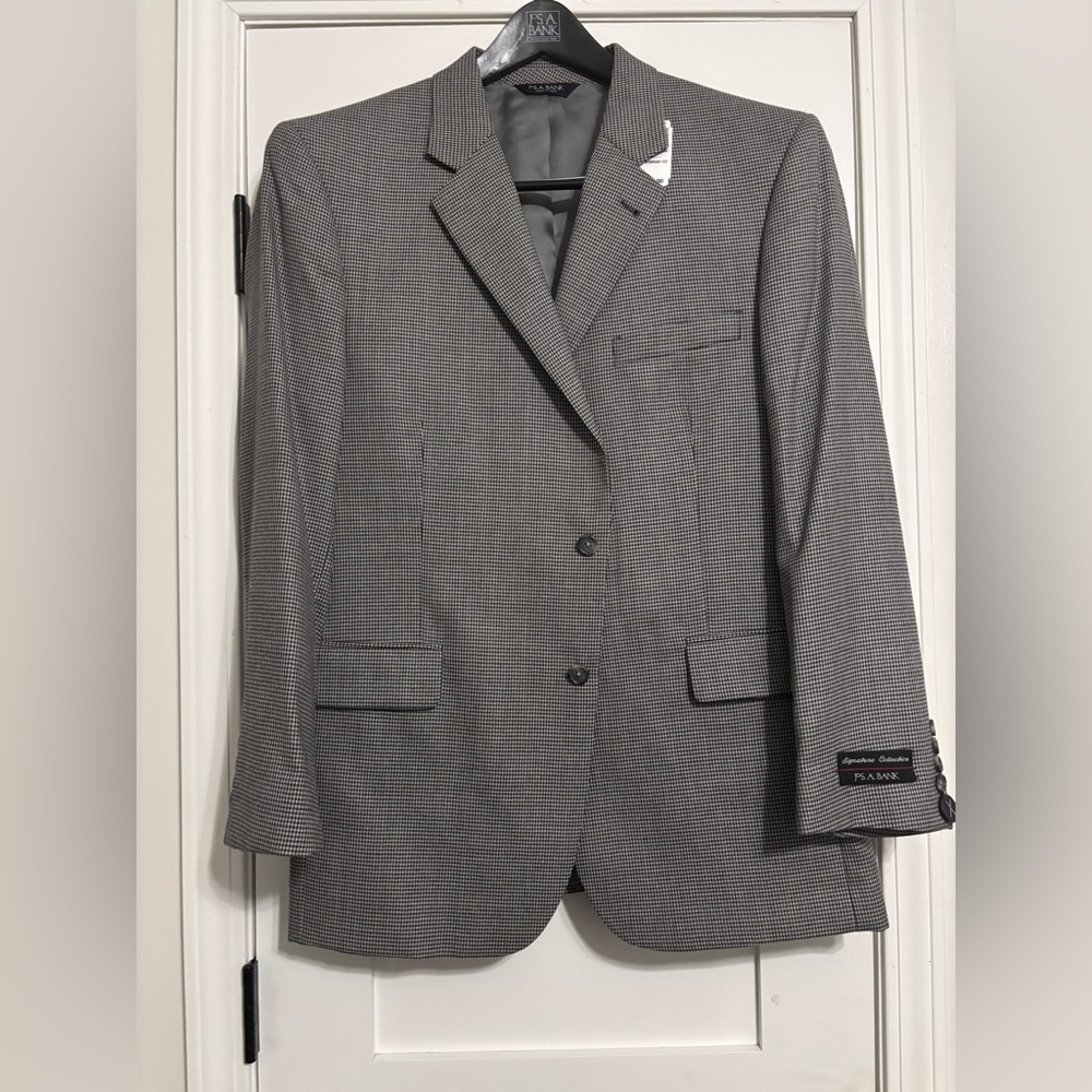 Jos. A. Bank Charcoal Checkered Blazer